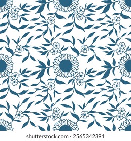 Seamless Floral Patterns with Classic Botanical Motifs