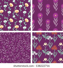 Seamless floral patterns collection
