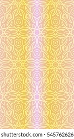 Seamless floral patterns. Golden color. Vector illustration. Texture for design wallpaper, pattern. ethnic ornament
