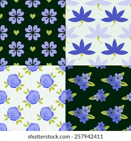 Seamless floral patterns set 