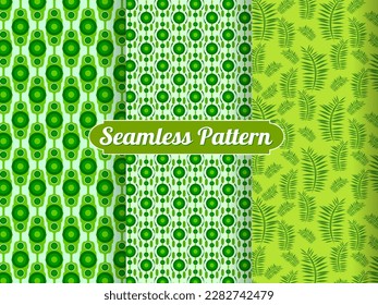 seamless floral pattern's set of collection ornaments. hand drawn abstract botanic leaves background. Endless textile texture used for printing retro fabric pattern design.