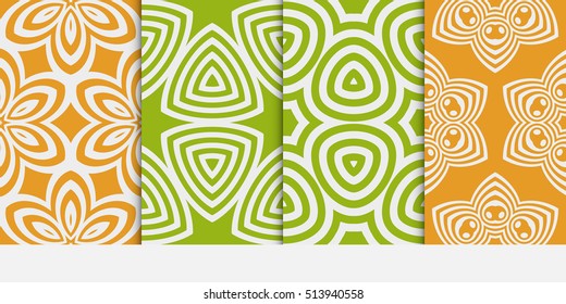 Seamless floral patterns set. Vector illustration. Texture for design wallpaper. geometric ornament