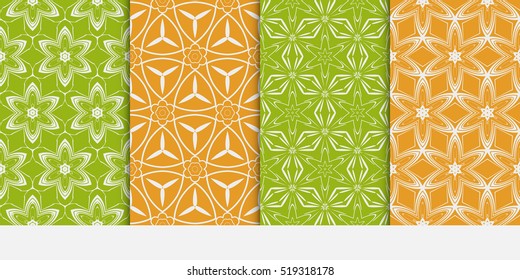 Seamless floral patterns set. Vector illustration. Texture for design wallpaper, pattern. ethnic ornament