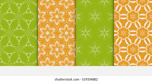 Seamless floral patterns set. Vector illustration. Texture for design wallpaper, pattern. ethnic ornament