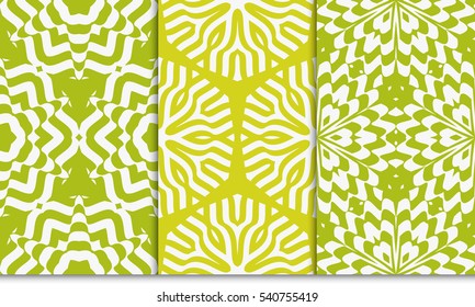 Seamless floral patterns set. Vector illustration. Texture for design wallpaper, pattern. ethnic ornament