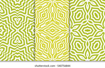Seamless floral patterns set. Vector illustration. Texture for design wallpaper, pattern. ethnic ornament