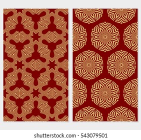 Seamless floral patterns set. Vector illustration. Texture for design wallpaper, pattern. ethnic ornament