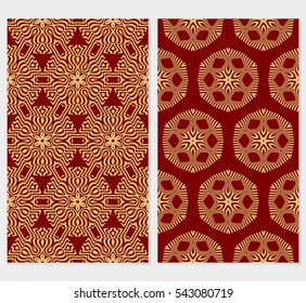 Seamless floral patterns set. Vector illustration. Texture for design wallpaper, pattern. ethnic ornament