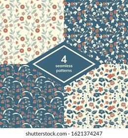 Seamless floral patterns vector set