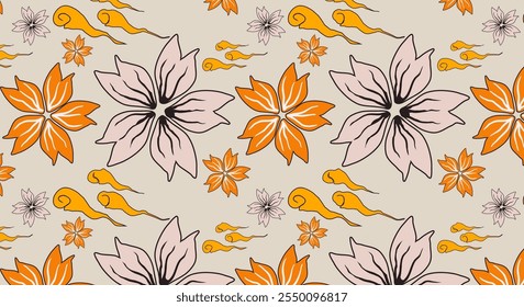 Seamless floral patterns, Vintage floral textures for backgrounds, wallpapers, textiles and fashion.	