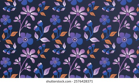 Seamless floral pattern.Small flowers are scattered over the background