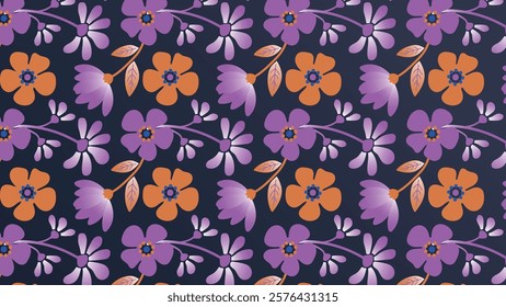 Seamless floral pattern.Small flowers are scattered over the background