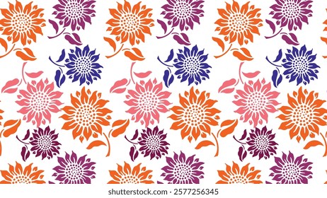 Seamless floral pattern.Small flowers are scattered over the background