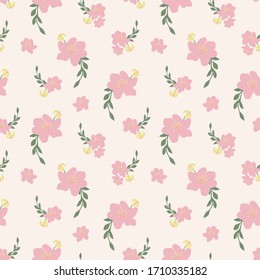 Nahtlos floraler rosafarbener Hintergrund auf Vektorillustration