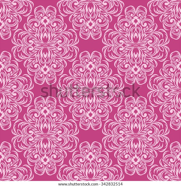 Seamless Floral Pink Wallpaper Design Stock Vector (Royalty Free ...