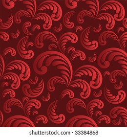 Seamless floral red background
