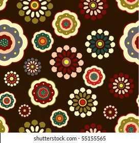 Seamless floral retro background