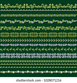 Seamless floral retro borders, fully editable file Vector illustration, Vector illustration. 