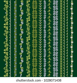 Seamless floral retro borders, fully editable file Vector illustration, Vector illustration. 