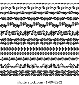 Seamless floral retro borders, fully editable file Vector illustration, Vector illustration. 