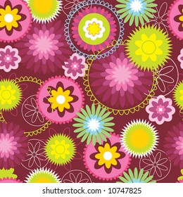 seamless floral retro pattern