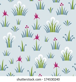 Seamless floral retro pattern of classic style