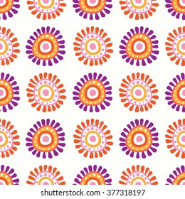 Seamless Floral Retro Pattern in retro colors