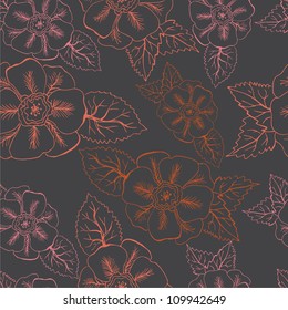 patrón retro floral sin fisuras para papel tapiz