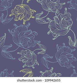 seamless floral retro pattern for wallpaper