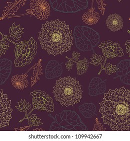 seamless floral retro pattern for wallpaper