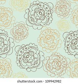 patrón retro floral sin fisuras para papel tapiz