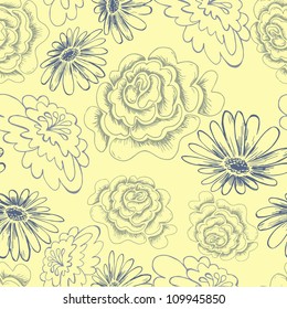 nahtloses florales Retromuster für Tapeten