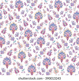 Seamless floral ribbon