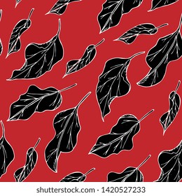 Seamless floral romantic pattern with colored leaves. outline handdrawing, sketch,vintage style. Illustration can be used for gift wrapping,  web pages, printing products