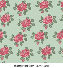 Seamless floral rose pattern