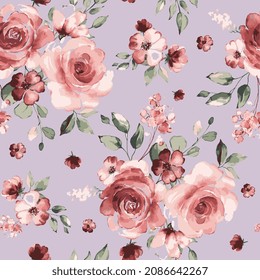 SEAMLESS FLORAL ROSE PATTERN VECTOR EPS