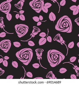 seamless floral rose vector background