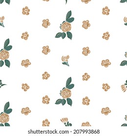 Seamless floral rustic background with flowers 