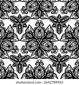 seamless floral scribble pattern background, motifs floral hand drawn, scribble style, repeat pattern, design for seamless floral pattern, printing, wrapping, background and craft