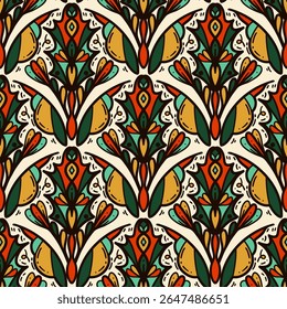 Fondo de patrón de garabatos florales sin costura, motivos florales dibujados a mano, estilo de garabatos, patrón de vieira, diseño para patrón floral sin costuras, impresión, envoltura, fondo y artesanía