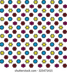 Seamless floral shape pattern on white background