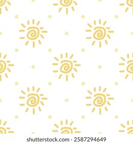 seamless floral simple vector sun pattern , perfect for textiles, wallpapers, packaging, and digital projects. This stylish botanical design is ideal for spring, summer textile