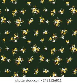 seamless floral small flower pattern with background vector