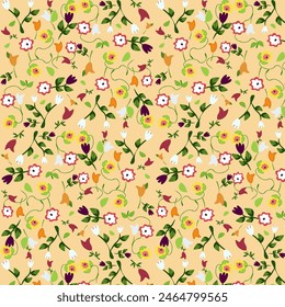 Patrón de Ilustración vectorial de flores Pequeñas florales sin costura