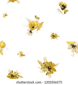 Seamless floral with small pattern. Flowers texture
