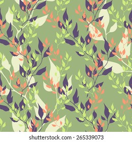 Seamless floral spring green pattern