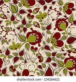 Seamless floral spring pattern Vector illustration