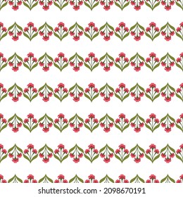 Seamless Floral Stripes Pattern Print with Pink Flowers Motifs. Vector Floral Surface Pattern.Floral Striped Pattern for Summer and Spring Theme. Print for Fabric, Home Decor, Stationery, Wallpaper