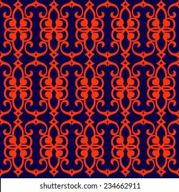 Seamless floral structure. Red vector ornament