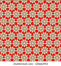 Seamless floral structure. Red vector ornament